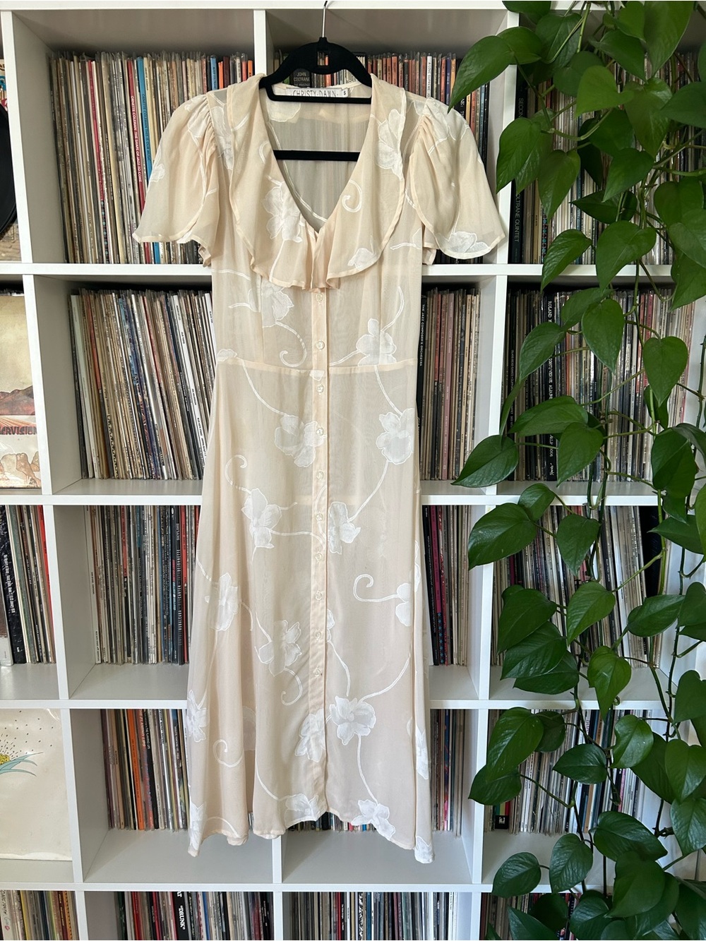 Christy Dawn Cream Sheer Floral Blouse
